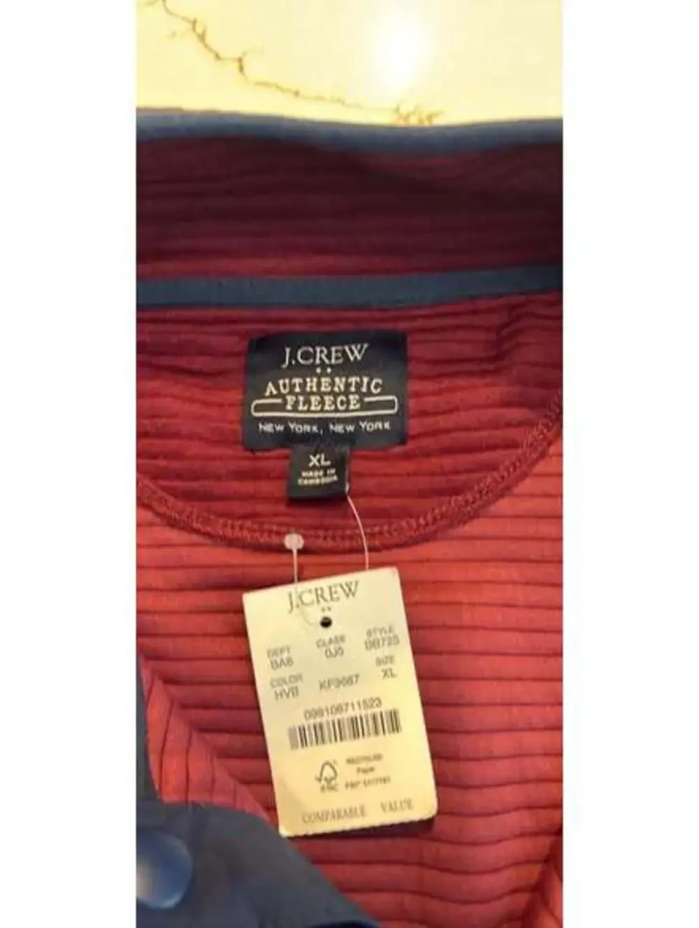 J.Crew Authentic Fleece Snap-Neck Pullover Size XL